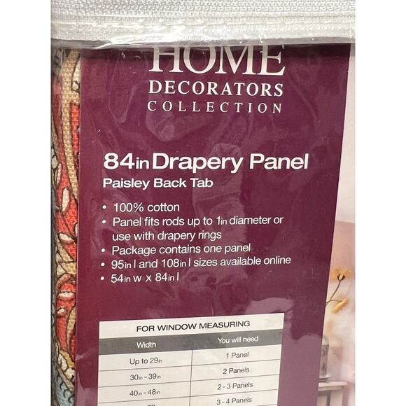 Home Decorators Collection 84in Drapery Panel Paisley, Rare Find! - Picture 7 of 7